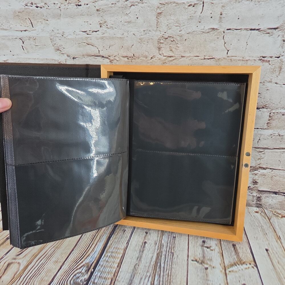 Pottery Barn Suede Bound Clear Pocket Photo Album Medium Saddle Brown - Picture 3 of 6